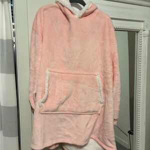 Cozy Pink Hooded Blanket Sweatshirt